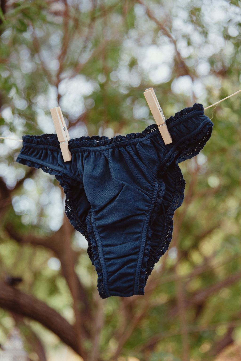 The sailor blue frilly panties